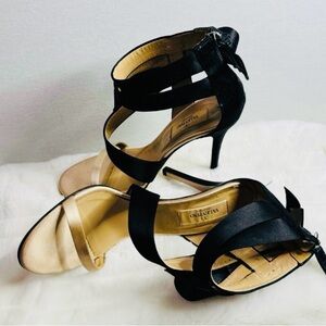 Valentino Elegant Black and Cream Heels